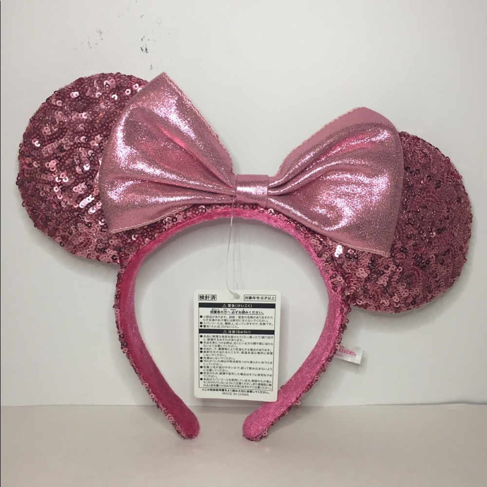 AUTHENTIC Pink Sequins Tokyo Disney Minnie Ears